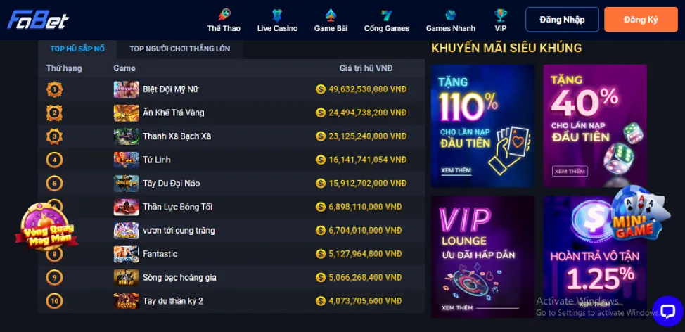 Cấp độ VIP Bạch kim của subet login